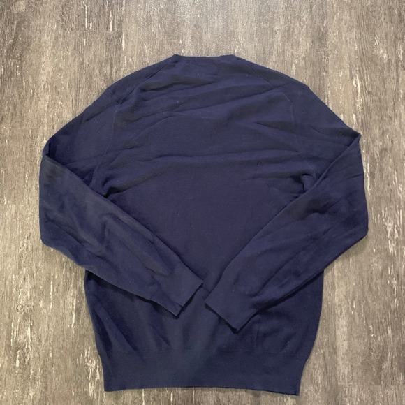 Polo Ralph Lauren Men V Neck Navy Blue Cotton Sweater Size M - Picture 3 of 3